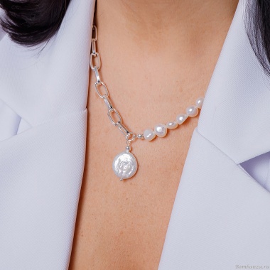 Колье Fiore Luna, Pearle Half Сarabiner, BL4504 S